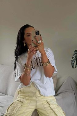 Darby Letter Print Cotton T-Shirt - Y2K Summer Grunge, 90s Retro, Baby Tees, Y2K Club Outfits