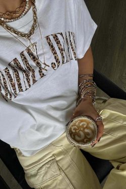 Darby Letter Print Cotton T-Shirt - Y2K Summer Grunge, 90s Retro, Baby Tees, Y2K Club Outfits