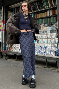 Darely Maxi Skirt - Y2K Summer Grunge Outfit, 90s Retro Fashion, Pastel Goth, Y2K Party Look