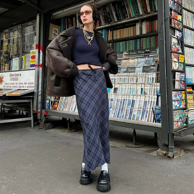 Darely Maxi Skirt - Y2K Summer Grunge Outfit, 90s Retro Fashion, Pastel Goth, Y2K Party Look