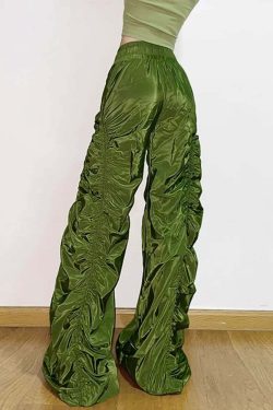 Dark Enigma Gothic Ruched Baggy Pants - Y2K Grunge, 90s Fashion, Retro Style, Y2K Summer Outfits