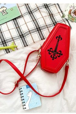 Dark Goth Coffin Shape Purse - Y2K Grunge, 90s Retro, Gothic Y2K Fashion Accessory