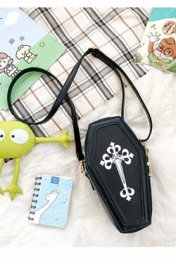 Dark Goth Coffin Shape Purse - Y2K Grunge, 90s Retro, Gothic Y2K Fashion Accessory