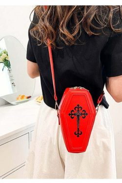 Dark Goth Coffin Shape Purse - Y2K Grunge, 90s Retro, Gothic Y2K Fashion Accessory