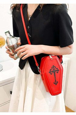 Dark Goth Coffin Shape Purse - Y2K Grunge, 90s Retro, Gothic Y2K Fashion Accessory