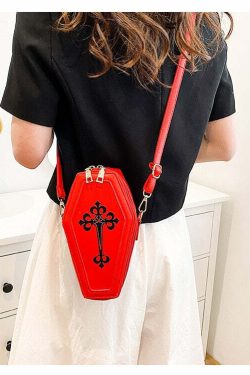 Dark Goth Coffin Shape Purse - Y2K Grunge, 90s Retro, Gothic Y2K Fashion Accessory