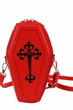 Dark Goth Coffin Shape Purse - Y2K Grunge, 90s Retro, Gothic Y2K Fashion Accessory