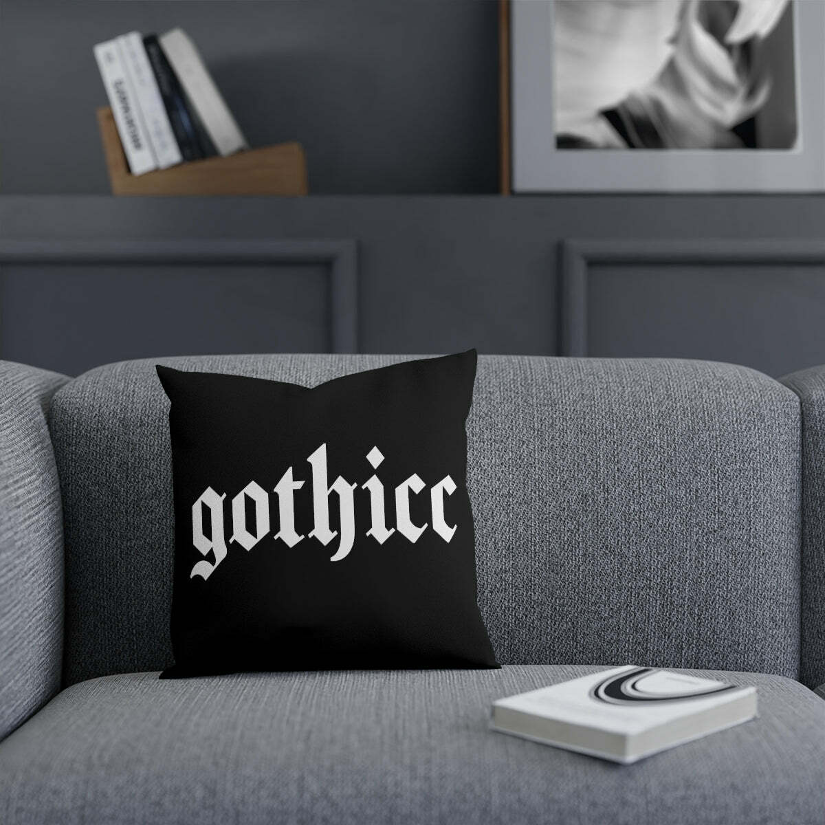 Dark Goth Gothic Pillow Cushion - Perfect for Y2K, 90s Grunge, and Retro Summer Outfits