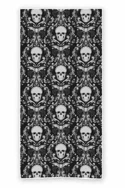 Dark Gothic Skull Beach Towel - Y2K Grunge, 90s Retro, Pastel Goth, Summer Y2K Outfits