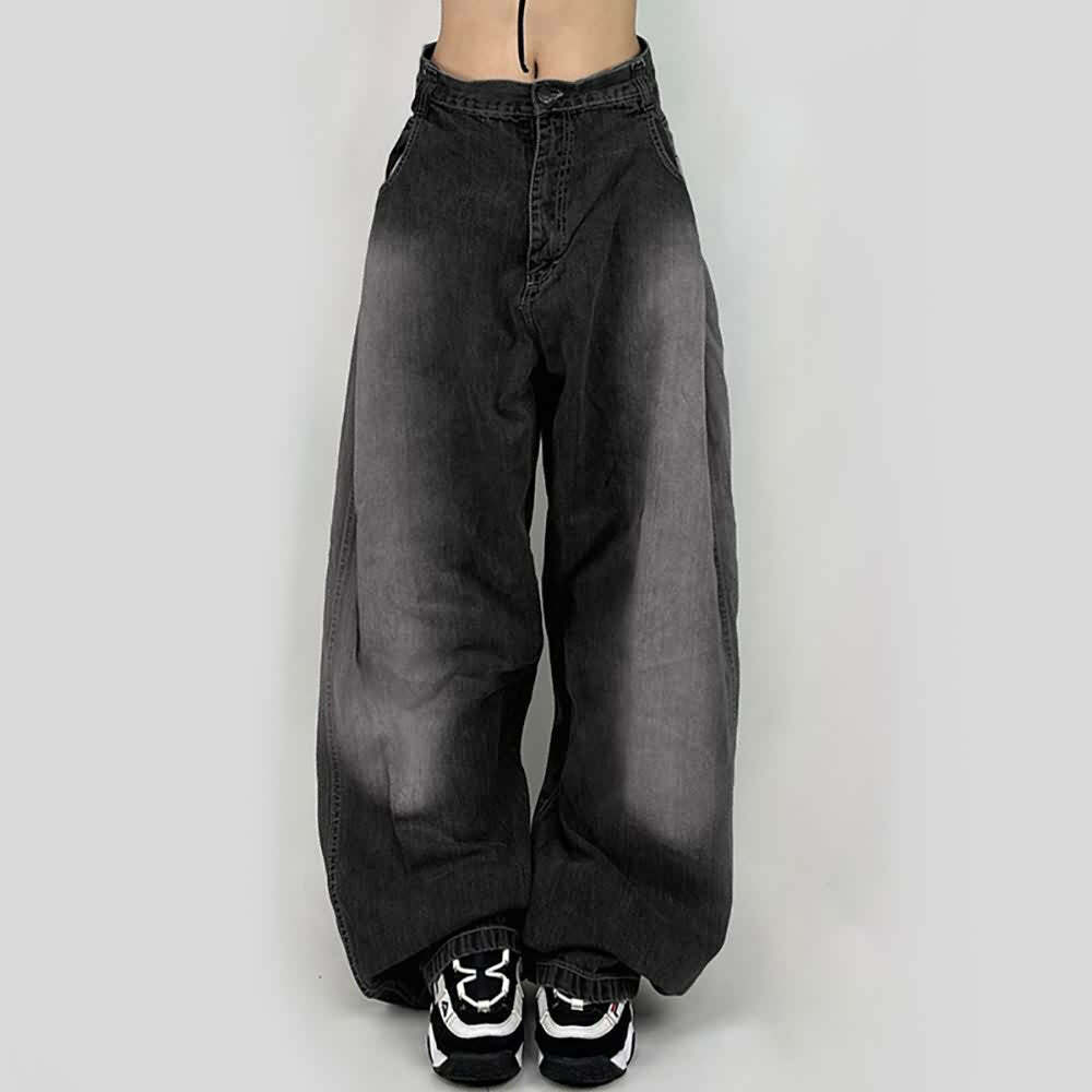 Dark Gray Baggy Jeans - Y2K Grunge, 90s Fashion, Retro Style, Y2K Summer Outfits, Y2K