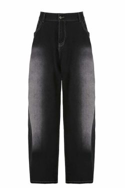 Dark Gray Baggy Jeans - Y2K Grunge, 90s Fashion, Retro Style, Y2K Summer Outfits, Y2K