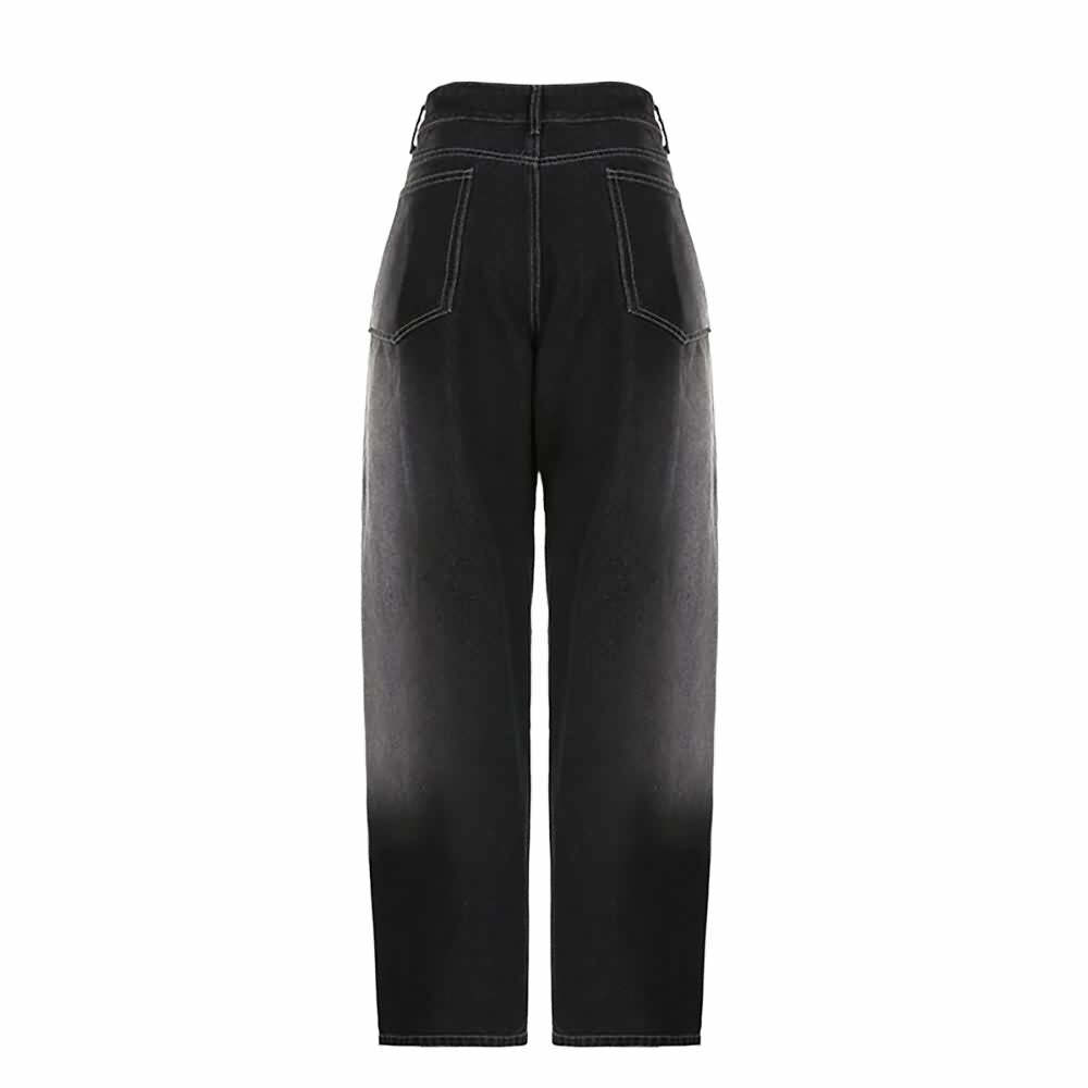Dark Gray Baggy Jeans - Y2K Grunge, 90s Fashion, Retro Style, Y2K Summer Outfits, Y2K