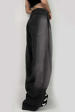 Dark Gray Baggy Jeans - Y2K Grunge, 90s Fashion, Retro Style, Y2K Summer Outfits, Y2K