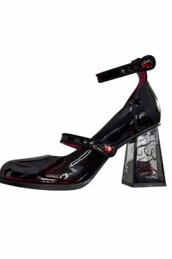 Dark Romantic Gothic Rose High Heels - Y2K Grunge, 90s Fashion, Retro Style, Pastel Goth