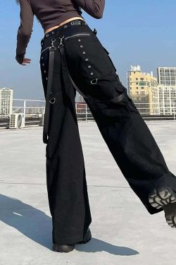 Darkened Soul Gothic Cargo Pants - Y2K Grunge, 90s Fashion, Retro Style, Y2K Club Outfits