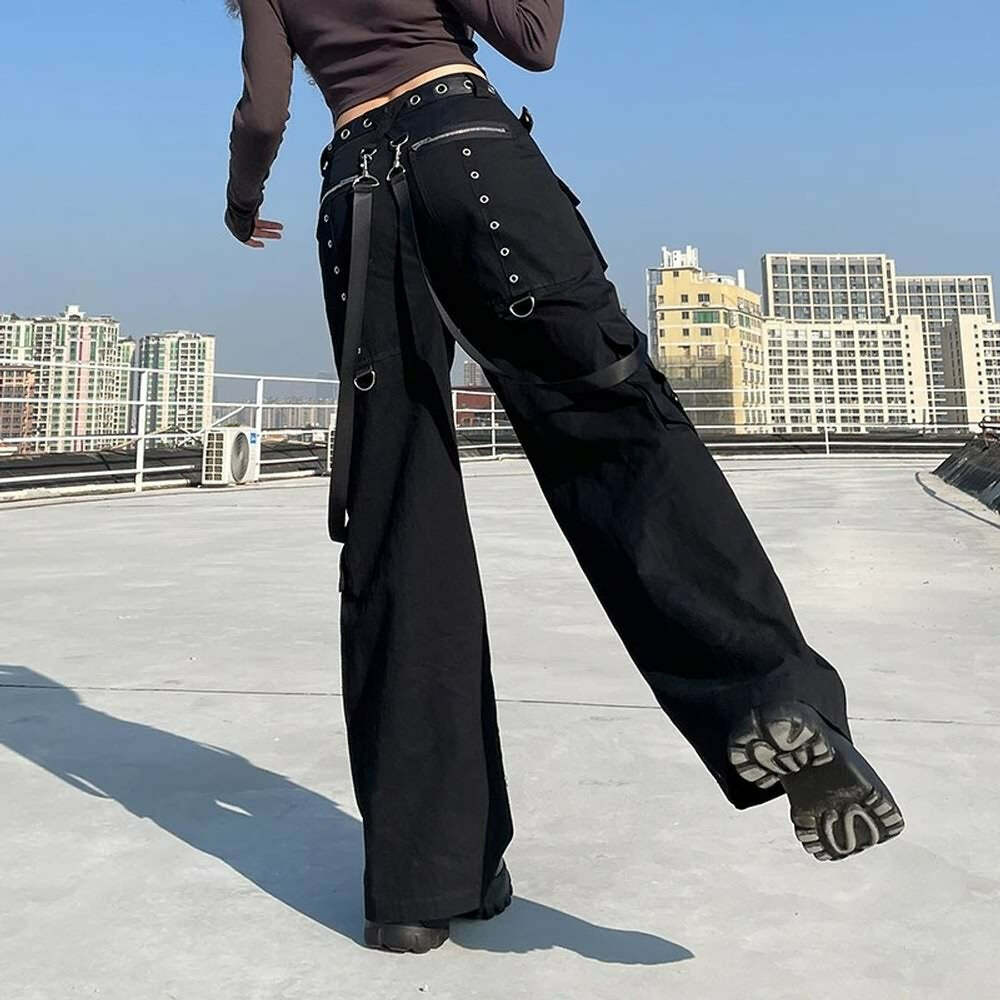 Darkened Soul Gothic Cargo Pants - Y2K Grunge, 90s Fashion, Retro Style, Y2K Club Outfits