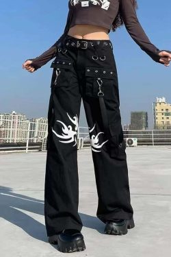 Darkened Soul Gothic Cargo Pants - Y2K Grunge, 90s Fashion, Retro Style, Y2K Club Outfits