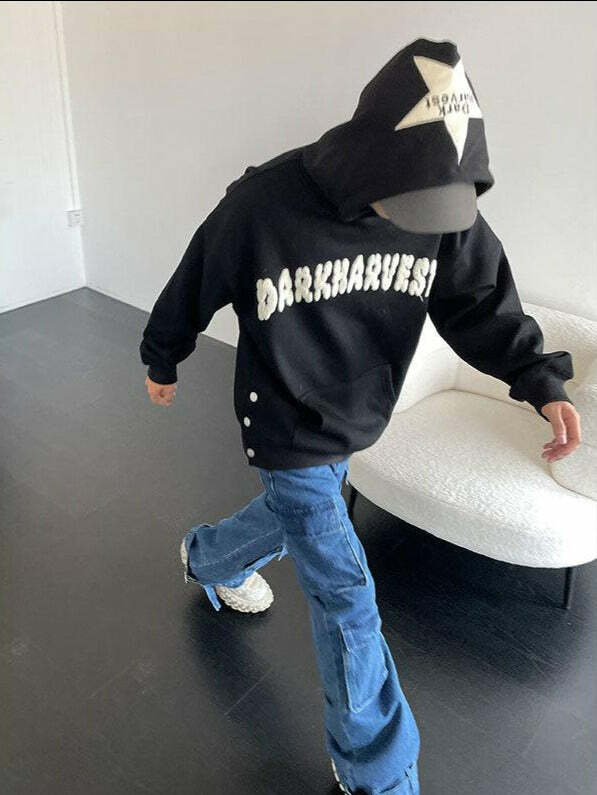 DARKHARVEST 'Starboy' Hoodie - Y2K Grunge, 90s Retro, Gothic Y2K, Summer Y2