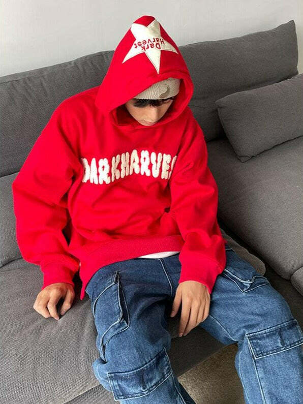 DARKHARVEST 'Starboy' Hoodie - Y2K Grunge, 90s Retro, Gothic Y2K, Summer Y2