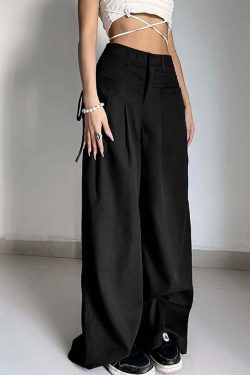 Darkness Delight Y2K Grunge Gothic Trousers - Retro 90s Fashion, Summer Y2K Outfits