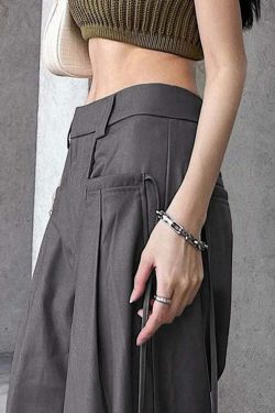 Darkness Delight Y2K Grunge Gothic Trousers - Retro 90s Fashion, Summer Y2K Outfits