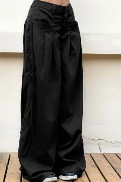 Darkness Delight Y2K Grunge Gothic Trousers - Retro 90s Fashion, Summer Y2K Outfits