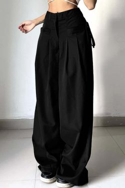 Darkness Delight Y2K Grunge Gothic Trousers - Retro 90s Fashion, Summer Y2K Outfits