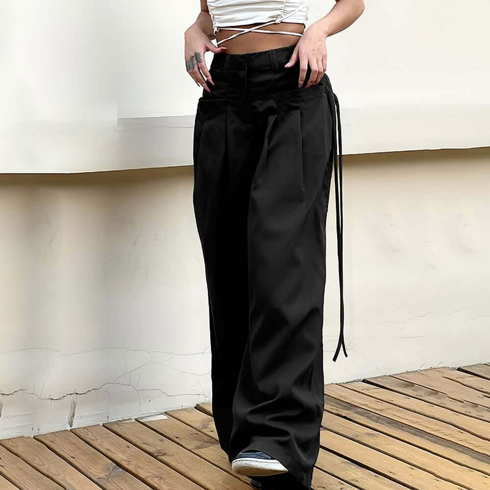 Darkness Delight Y2K Grunge Gothic Trousers - Retro 90s Fashion, Summer Y2K Outfits