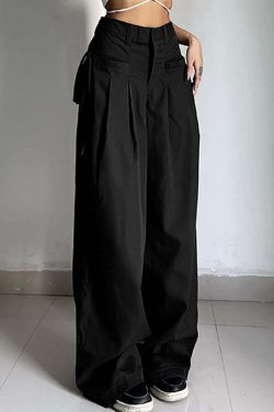 Darkness Delight Y2K Grunge Gothic Trousers - Retro 90s Fashion, Summer Y2K Outfits