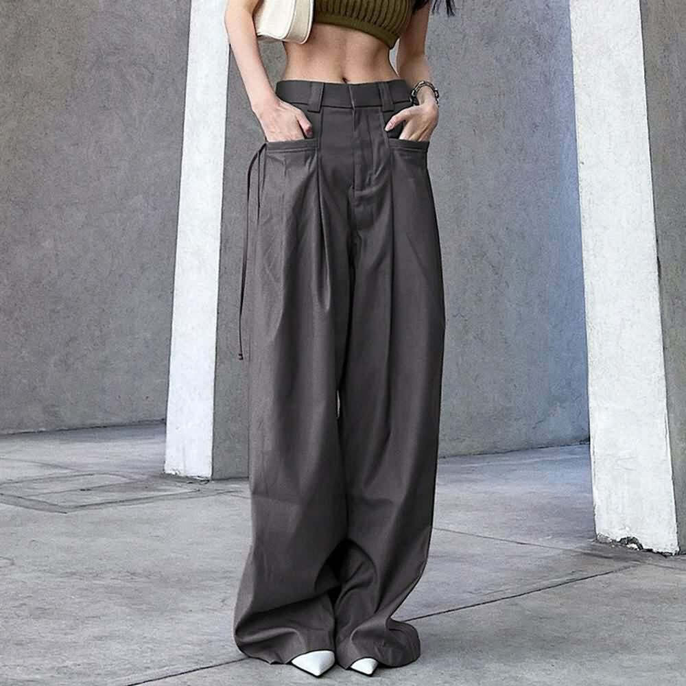 Darkness Delight Y2K Grunge Gothic Trousers - Retro 90s Fashion, Summer Y2K Outfits