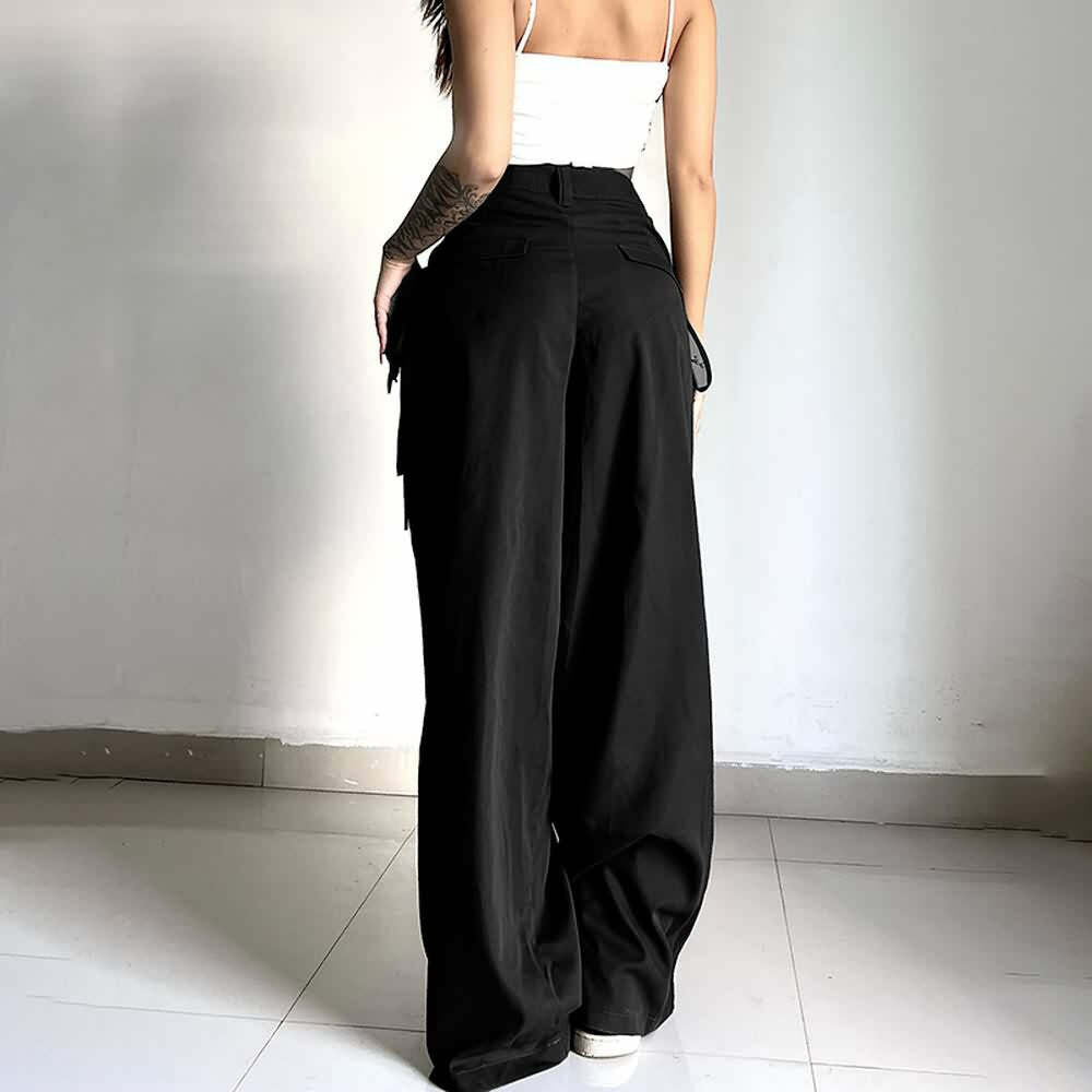 Darkness Delight Y2K Grunge Gothic Trousers - Retro 90s Fashion, Summer Y2K Outfits