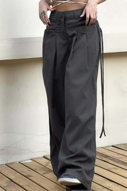 Darkness Delight Y2K Grunge Gothic Trousers - Retro 90s Fashion, Summer Y2K Outfits