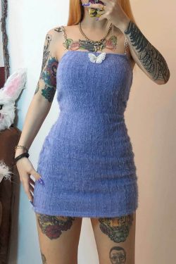 Deep Purple Mini Dress - Y2K Summer Outfit, 90s Grunge Fashion, Retro Style, Y2K Party