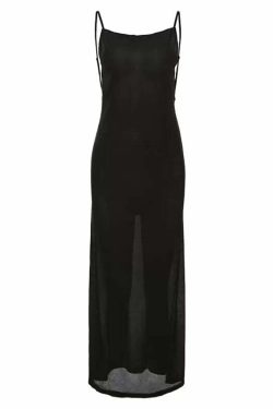 Dejah See-Through Backless Dress - Y2K Summer, 90s Grunge, Retro Party, Gothic Y2K Fashion
