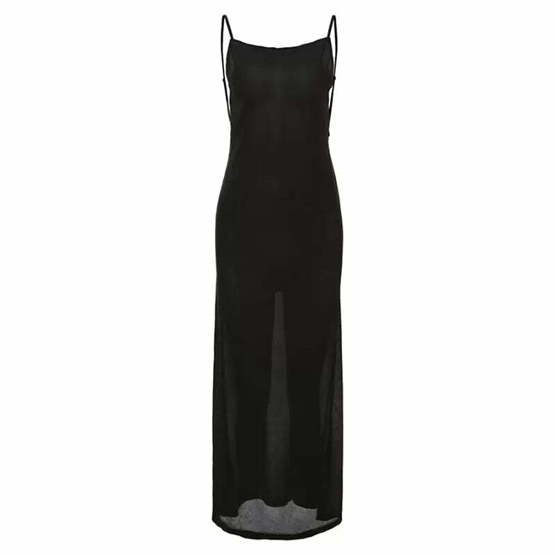 Dejah See-Through Backless Dress - Y2K Summer, 90s Grunge, Retro Party, Gothic Y2K Fashion