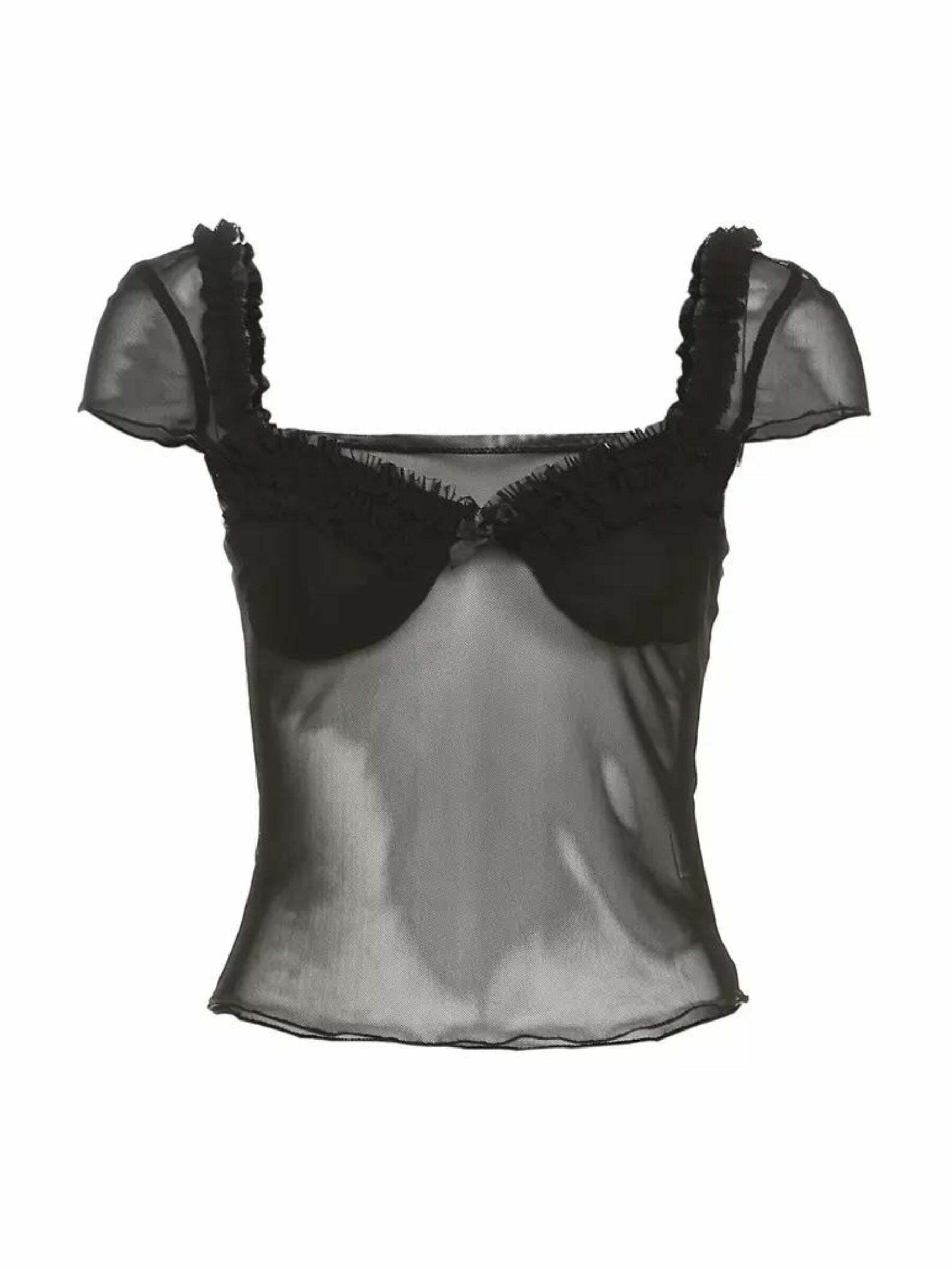 Dennis Mesh Top - Y2K Summer Grunge, 90s Retro, Gothic Y2K, Baby Tees, Y2K Party Out