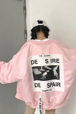 Desire/Despair Oversized Jacket - Y2K Grunge, 90s Fashion, Retro Style, Gothic Y2K,