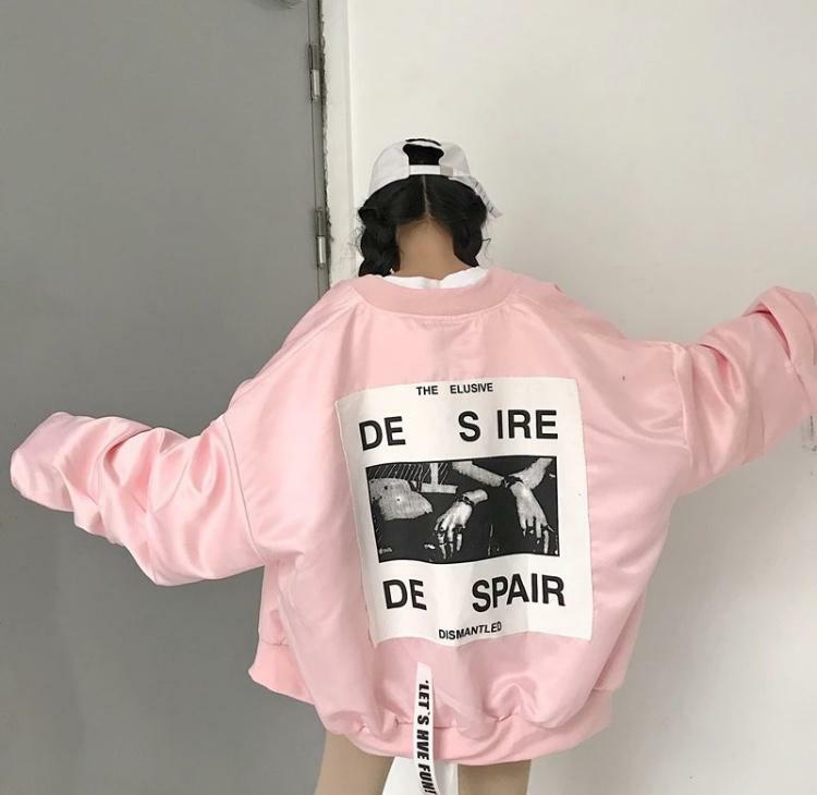Desire/Despair Oversized Jacket - Y2K Grunge, 90s Fashion, Retro Style, Gothic Y2K,