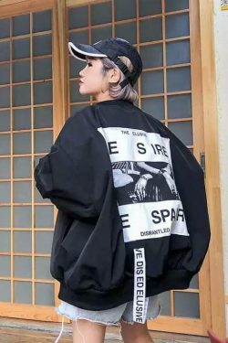 Desire/Despair Oversized Jacket - Y2K Grunge, 90s Fashion, Retro Style, Gothic Y2K,