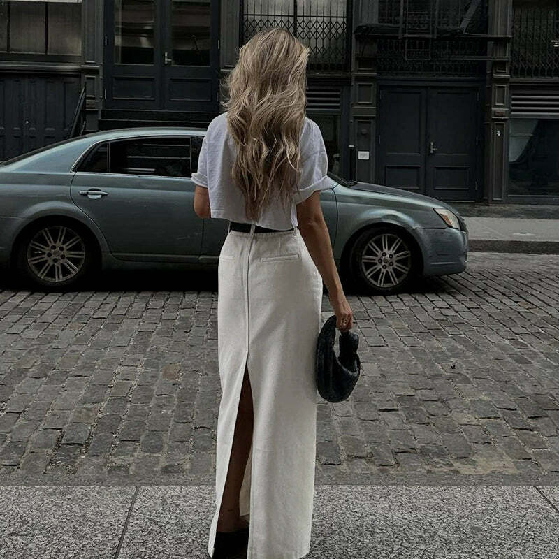 Destin Slit Maxi Skirt - Y2K Summer Grunge, 90s Fashion, Retro Style, Y2K Party Outfit