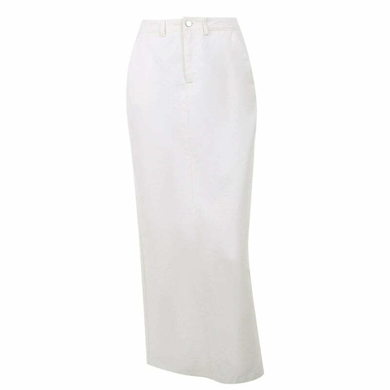 Destin Slit Maxi Skirt - Y2K Summer Grunge, 90s Fashion, Retro Style, Y2K Party Outfit