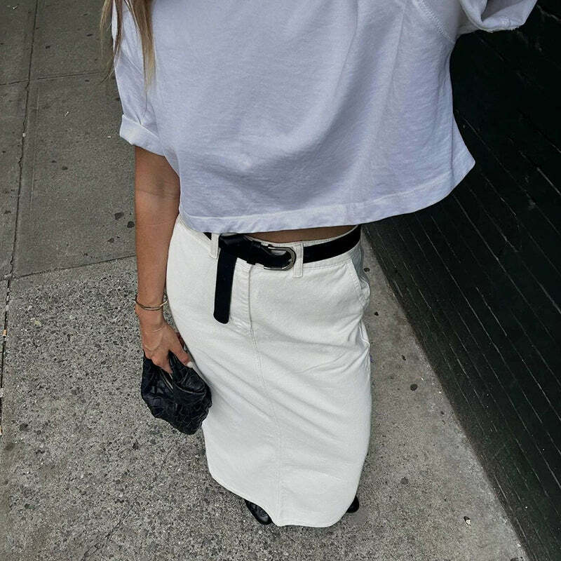 Destin Slit Maxi Skirt - Y2K Summer Grunge, 90s Fashion, Retro Style, Y2K Party Outfit