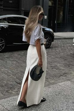 Destin Slit Maxi Skirt - Y2K Summer Grunge, 90s Fashion, Retro Style, Y2K Party Outfit