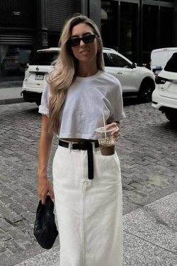 Destin Slit Maxi Skirt - Y2K Summer Grunge, 90s Fashion, Retro Style, Y2K Party Outfit