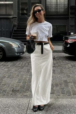Destin Slit Maxi Skirt - Y2K Summer Grunge, 90s Fashion, Retro Style, Y2K Party Outfit