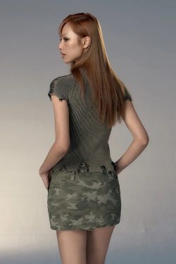 Distressed Knit Top - Y2K Summer Grunge, 90s Retro, Pastel Goth, Y2K Party & Club Outfits