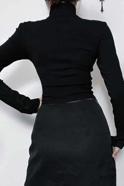 Divine Cross Long Sleeve Gothic Top - Y2K Grunge, 90s Fashion, Retro Style, Pastel Goth