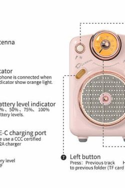 Divoom Fairy-OK Portable Bluetooth Speaker with Mic - Perfect for Y2K, 90s, and Grunge Outfits