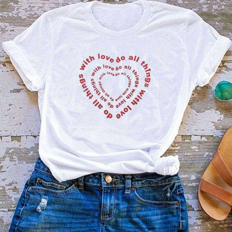 Do All Things With Love' Y2K Grunge Baby Tee - Retro 90s Summer Outfit, Pastel Goth Fashion