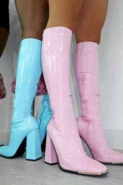 Doja Platform Knee High Boots - Y2K Grunge, 90s Fashion, Retro Style, Gothic Y2K, Y2K Party